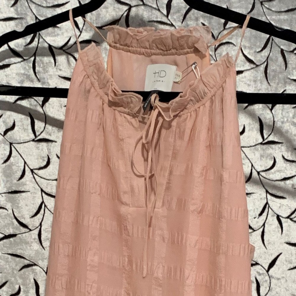 HD Pale Pink Silk Halter Top size 04